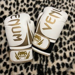 Like New! Gold and White Venum Boxing Gloves